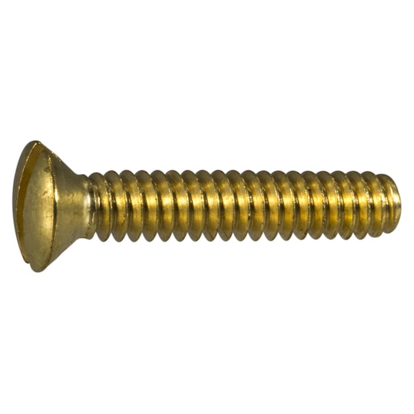 Midwest Fastener #10-24 x 1 in Slotted Oval Machine Screw, Plain Brass, 24 PK 61596 - main